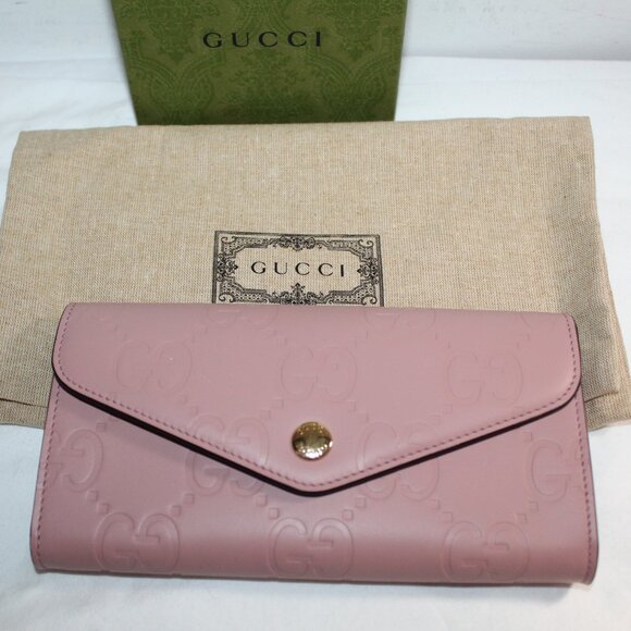 NWT GUCCI GG Jumbo Leather Embossed Continental Wallet Snap 772791 - Picture 1 of 9